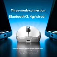 AULA SC525 Wireless Computer Mouse Three-Mode Rechargeable Gaming Mouse RGB Light Good-Looking 2.4G Bluetooth Wireless Mouse For PC Laptop - View 3