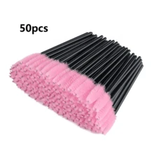 50PCS Disposable Eyelash Brushes, Adjustable Mascara Wands Makeup Applicator, Lash Spoolies Brushes For Eyelash Extensions And Eyebrows (Pink) - Multicolor - View 6