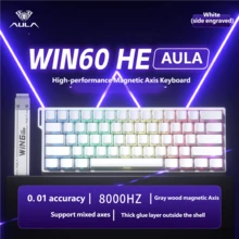 AULA WIN60 HE Magnetic Axis Keyboard RT Custom Side-Engraved Lettering No Fade Wired Mechanical Keyboard 8K Response Rate Support Hot-Plug Professional E-Sports Gaming Keyboards Super-Long Life RGB Backlight Computer Keyboard - View 2