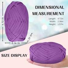 EDCUEBE7 1/3pcs 100/300g Premium Polyester T-Shirt Fabric Crochet Yarn, Large Bundle Fabric Strips, More Convenient For Crochet Knitting Bags, Carpets, Cushions, Dolls And Handmade Crochet Projects (Random Packaging) - Multicolor - View 2