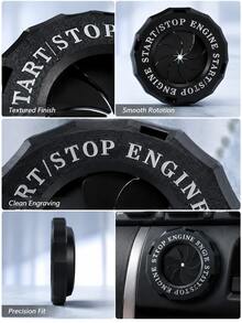 1pc Car Engine Start Stop Button Cover, Push To Start Button Ignition Cover, Spin Rotary One Button Start Switch Protector, Anti-Scratch Universal Car Interior Accessories Decoration Ring For Cars & Motorcycles - A - View 9