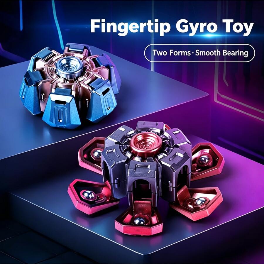 Explosive Shell Fingertip Spinner Metal Alloy Stress Relief Toy Creative Decompression Gadget EDC Portable Mechanical Style Finger Spinner Gray Purple/Gold Blue/Gray Red/Purple Gold 4 Colors Available Birthday Gift