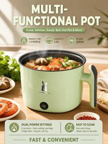 SOKANY 多功能不沾鍋，電飯煲，電炸鍋，電炒鍋，電壓力鍋，迷你火鍋。便攜且小巧，易於清潔，附不沾塗層，適合室內外使用，廚房必備。 - 綠色 - 查看 3