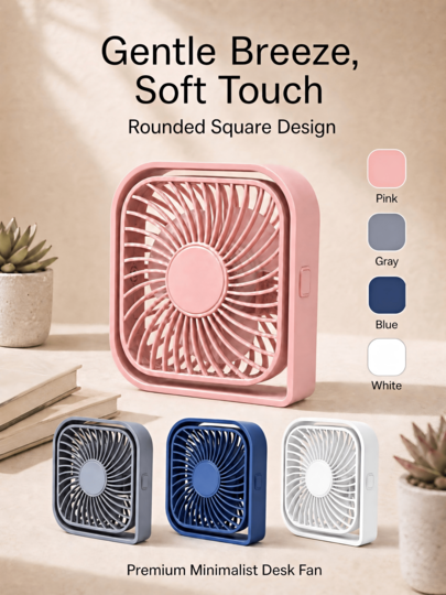 LEVIATECH 1 pieza Ventilador de escritorio USB de 3 velocidades - Ventilador de escritorio mini portátil y silencioso adecuado para oficina, hogar y estudio - Flujo de aire potente con niveles de velocidad de viento ajustables