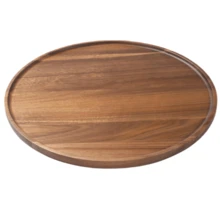 Round Wooden Tray, Rosewood Decorative Service Tray, Suitable For Coffee Tables And Home Decor, Wooden Appetizer/Charcuterie Board, Suitable For Kitchen Countertop - Brown - View 3
