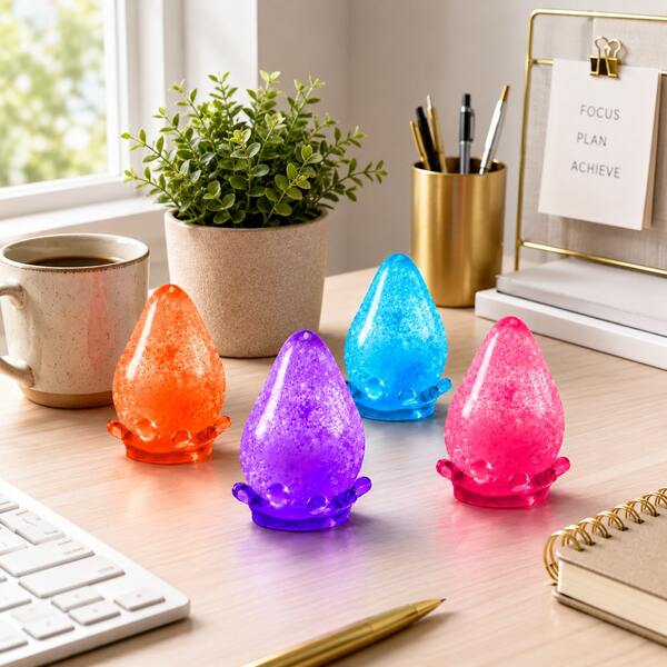 Transparent Glitter Water Drop Shaped Ornament, Jelly-Like Desktop Decor, Multi-Color Cute Model, Suitable For Office, Desk, Party Gift