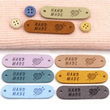 3/5/8/10/15/18/20/22/25Pcs Handmade Clothing Labels, Faux Leather Labels, Handmade Labels, DIY Hat Bag Clothing Accessories, Random Color - Multicolor - View 5