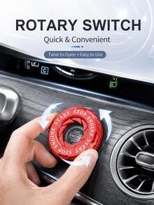 1pc Car Engine Start Stop Button Cover, Push To Start Button Ignition Cover, Spin Rotary One Button Start Switch Protector, Anti-Scratch Universal Car Interior Accessories Decoration Ring For Cars & Motorcycles - A - View 8