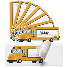 30pcs School Bus Name Label Stickers, Suitable For Classroom, 9 Inch Desk Name Plates, Bus Shaped Peel And Stick Student Name Labels With Writing Lines, Teacher Supplies And Back To School Decor - A - View 5