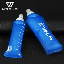 WRELS 1件裝 Fresh Blue 可折疊軟質運動水壺，輕量可收納，咬嘴設計，無異味 - 彩色 - 查看 6