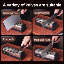SOKANY Electric Knife Sharpener, Multi-Function Professional Sharpener, One-Touch Fast Sharpening, 2-Level Thickness Adjustment, Type-C Charging (Equipped With 1200mAh Lithium Battery), Suitable For Kitchen Knives/Fruit Knives/Scissors - Silver - View 7