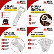 12, 6 ou 2 unidades Abridor De Garrafa Inox 304 Reforçado Profissional Para Bar Eventos E Revenda - 6 unidades - Visão 8
