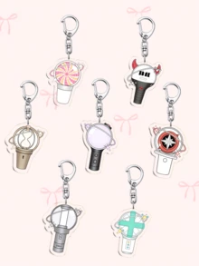 1個/8個裝 壓克力 K-Pop 應援棒鑰匙圈 B/T/S SEVEN-TEEN/StrayK-Ids/TWICE/A-TEEZ/TXT 收藏禮品 便攜迷你應援棒鑰匙圈 迷你應援棒吊飾 - 彩色 - 查看 21