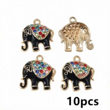 10pcs 19x17mm Enamel Elephant Charms Pendant With Zirconia Alloy Craft DIY Jewelry Making Accessories For Earrings Necklace - Elephant - View 11