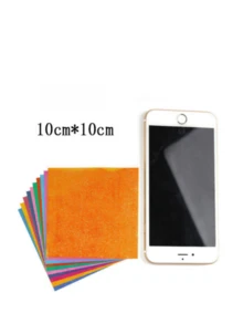 50pcs/100pcs Glitter Paper Shiny Lucky Bird Origami 3.94 X 3.94 Inch Handmade Sparkling Square Paper - Multicolor - View 8