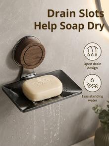Strong Suction Cup Wall-Mounted Soap Holder, No-Drill Rust-Proof Draining Soap Dish, Bathroom Shower Room Use, Kitchen Sponge Storage Rack, Multi-Functional Home Storage Decorative Accessory - Multicolor - View 4