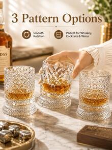 Gelas Wiski Putar 10oz, Gelas bergaya "Old Fashioned" yang dapat berputar, dirancang untuk wiski Scotch; Cocok untuk bar, pesta, penggunaan di rumah, dan sebagai hadiah. Dilengkapi dengan lapisan premium seperti kristal dan desain putar yang tahan tumpah; Dapat juga digunakan untuk bir. - MultiWarna - View 10