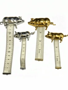 Vintage Mini Pig Soft Tape Measure, Metal Pig Sewing Ruler, Cute Pig Body Measuring Tape, Unique Gift For Quilting Enthusiasts, Crafters And Collectors - Multicolor - View 8