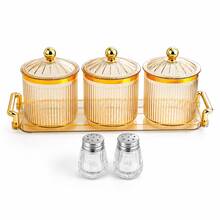 6-Piece Kitchen Storage Set, 3 Airtight Coffee Bean Canisters With Tray + 2 Powder Shaker Bottles, Countertop Seasoning Organizer, Suitable For Home, Picnic And Outdoor Use - View 7