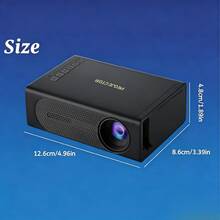 超小型口袋式 M200S 便攜投影機,易於攜帶,支援手機有線連接,多接口 USB SD AV HD Type-C,5V2A 電源供應,適用於居家派對辦公室 - 黑色 - 查看 6