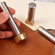 Stempel Merek Gaya Palu Logo Kustom dengan Pegangan, Stempel Kuningan Kulit yang Dipersonalisasi, Besi Merek Tanpa Api untuk Pengrajin - MultiWarna - View 9