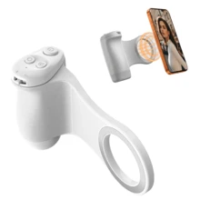 Asistente magnético multifuncional para cámara de teléfono, botón inalámbrico desmontable, mango de obturador Bluetooth universal para Apple y Android, estabilizador de selfie, herramienta de asistencia para fotografía y vlog de teléfono, batería recargable integrada de 55mAh - Ver 12
