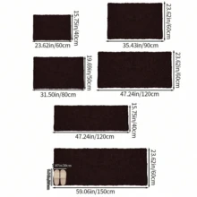 1pc Minimalist Soft Chenille Absorbent Non-Slip Bathroom Mat, Toilet Mat - Coffee Brown - View 3