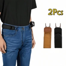 Unisex Elastic Waist Belt - Buckle-Free Strap, Tactical Elastic Belt With Hook, Adjustable Hook And Loop Waistband, Comfortable & Fashionable, Suitable For Men & Women, Perfect For Everyday Wear - Multicolor - View 17