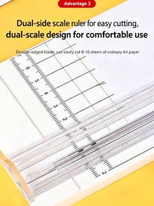 1pc 4-In-1 Rotary Paper Trimmer, Paper Cutter, Office Photo Paper Cutting Knife, Plastic Material - As Shown In the Figure - View 7