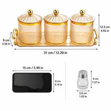 6-Piece Kitchen Storage Set, 3 Airtight Coffee Bean Canisters With Tray + 2 Powder Shaker Bottles, Countertop Seasoning Organizer, Suitable For Home, Picnic And Outdoor Use - View 8