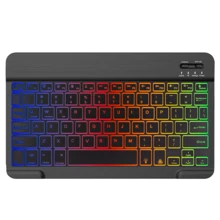 Teclado inalámbrico Bluetooth recargable, retroiluminación de 7 colores, compatible con Android Windows Tablets Teléfonos Pro Air Mini, OS/IOS 13 y versiones superiores - Ver 11