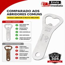 12, 6 ou 2 unidades Abridor De Garrafa Inox 304 Reforçado Profissional Para Bar Eventos E Revenda - 6 unidades - Visão 7