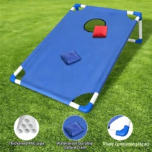 Portable Outdoor Bean Bag Toss Set With 2 Target Boards & 6 Beanbags. This Competitive Tossing Rack Suits Yards, Beaches And Outdoor Parties. It's A Fun Interactive Family Game For All Ages, A Great Gift For Halloween, Christmas And Easter - 藍色 - 查看 10