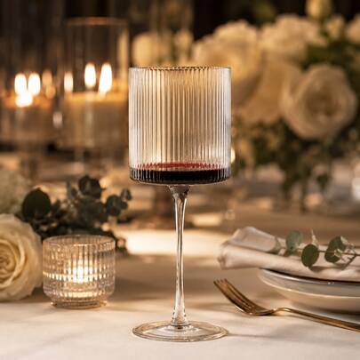 Transparent Wine Glass Set, Elegant Striped Design, Unbreakable Acrylic Long Stem, Unique Modern Shape, Durable Vintage Reusable Hand-Blown Champagne Flutes, Essential For Women And Men Wedding Anniversary Christmas Birthday Home Garden Party