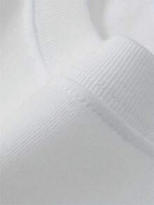 Herren Lässig Buchstaben Rundhals T-Shirt - Weiss - Übersicht 5