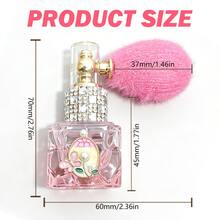 1pc Garden Decorative Pearl Glass Spray Bottle, Refillable Pink Plush Airbag Bottle, Leak-Proof Exquisite DIY Rhinestone Dispenser Bottle, Suitable For Perfume, Loose Powder, Talcum Powder, Travel, Birthday Gift, Daily Use - Multicolor - View 4