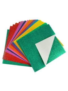 50pcs/100pcs Glitter Paper Shiny Lucky Bird Origami 3.94 X 3.94 Inch Handmade Sparkling Square Paper - Multicolor - View 5
