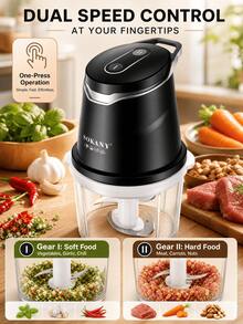 SOKANY 06025 0.7L Stainless Steel Meat Grinder, Handheld, 10000 RPM, Suitable For Meat/Vegetables/Garlic, Easy To Clean, Home Kitchen - Black - View 5