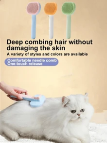 Multifunctional Pet Grooming Comb, Gentle Pet Deshedding Brush, Suitable For Cats And Dogs, One-Click Undercoat Removal Pet Grooming Tool - View 5