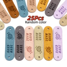3/5/8/10/15/18/20/22/25Pcs Handmade Clothing Labels, Faux Leather Labels, Handmade Labels, DIY Hat Bag Clothing Accessories, Random Color - Multicolor - View 14