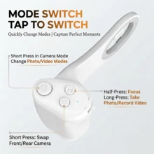 Asistente magnético multifuncional para cámara de teléfono, botón inalámbrico desmontable, mango de obturador Bluetooth universal para Apple y Android, estabilizador de selfie, herramienta de asistencia para fotografía y vlog de teléfono, batería recargable integrada de 55mAh - Ver 4