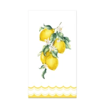 Lemon Floral Disposable Paper Napkins, Summer Lemon And Floral Pattern, Suitable For Picnic And Dinner Party, Each Size 4.5x8 Inches - Style 1 - View 4