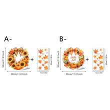 1/2件裝秋季花環窗貼 Hello Fall 南瓜向日葵楓葉靜電貼紙 雙面可移除玻璃貼紙 感恩節商店門窗居家裝飾 - 秋季花圈窗貼 - 查看 15