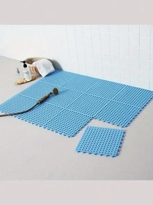 TPE中空浴室地板墊，可拼接排水地板磚，雙色防滑淋浴墊，無味材質，可折疊可裁剪拼接地毯，適用於浴室、泳池、廚房、陽台及戶外使用 - A - 查看 8