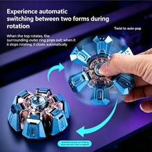 Explosive Shell Fingertip Spinner Metal Alloy Stress Relief Toy Creative Decompression Gadget EDC Portable Mechanical Style Finger Spinner Gray Purple/Gold Blue/Gray Red/Purple Gold 4 Colors Available Birthday Gift - Multicolor - View 6