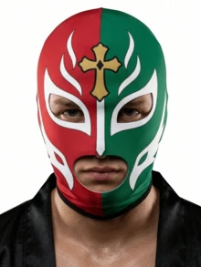 Men's Mexican Wrestling Mask Elite Hero Print Full Face Balaclava Elastic Milk Silk Breathable Combat Mask Halloween Carnival Party Cosplay Wrestler Costume Accessory Prop - Multicolor - View 4