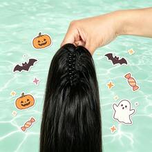 BINF Straight Claw Clip On Ponytail Hair Extensions 8-26 Inch Heat Resistant Human Hair Pony Tail Hair 1 Piece For Women Daily Party Easy Change Hair Style - Natural Black - View 5