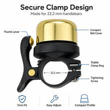 1pc Gold Bicycle Bell, Exquisite Compact Classic Manual Trigger Bell For Mountain And Road Bikes - Gold - View 5