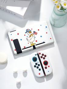 New Switch2 (2025) 遊戲主機配件，1件卡通旗幟風格鴨子印花保護殼，適用於 Switch2、Switch NS/Switch OLED/Lite，Switch 遊戲主機配件，收納袋，Switch 保護殼，送給 Switch 玩家的浪漫禮物 - 彩色 - 查看 5