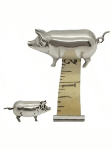 Vintage Mini Pig Soft Tape Measure, Metal Pig Sewing Ruler, Cute Pig Body Measuring Tape, Unique Gift For Quilting Enthusiasts, Crafters And Collectors - Multicolor - View 7